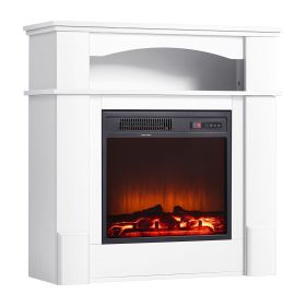33 inch Freestanding Fireplaces, 1500W 5120BTU Fake Electric Fireplace Stove Heater with Mantel, Overheating Protection, Adjustable Flames,Timer