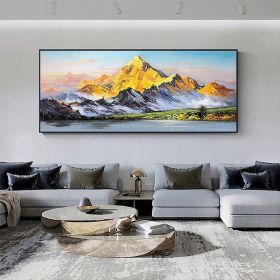 Hand Painted Oil Painting Large Landscape Oil Painting Original Mountain Canvas Painting Abstract Painting Modern Art Acrylic Painting Living Roo (style: 01, size: 50x100cm)